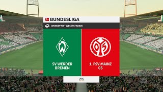 Fifa 23003 3Spieltag 2324 SV Werder Bremen gegen 1 FSV Mainz 05 020923 quot💚quot HDX [upl. by Yenaffit]