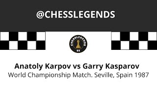 Anatoly Karpov vs Garry Kasparov World Championship Match Seville Spain 1987 [upl. by Dloraj]