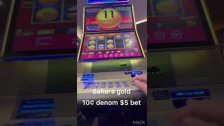 High limit room Sahara Gold slots casino gambling jackpot money newyork [upl. by Jennings]