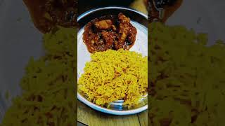 Khuska with chicken curry shorts viralvideo chikenrecipe youtubeshorts girl [upl. by Hendrickson550]