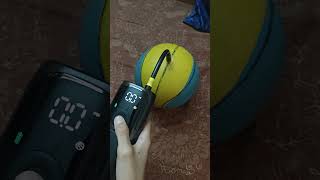 Qubo Smart Tyre Inflator in use with a ball  qubo qubotyreinflator compact [upl. by Borroff373]