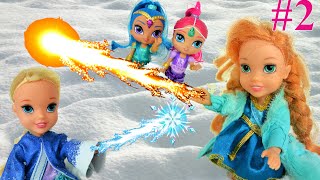 Elsa and Anna Toddlers and Olaf Play together in Snow Annya Makes a Wish Part 2  Toys In Action [upl. by Liw]