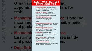 Receptionist Job Duties and Responsibilities [upl. by Kired254]