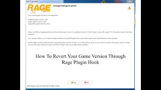 GTA V  LSPDFR  Tutorial  How to Revert Your Game Version Through Rage Plugin Hook [upl. by Tommi]