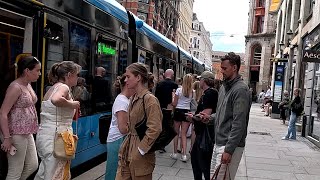 Norway Oslo Strandgata to Nationaltheatret Summer Walking Tour 4K HDR 2024 [upl. by Guerin]