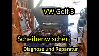 VW Golf 3  Scheibenwischer defekt  Diagnose und Reparatur  Austausch des Scheibenwischermotors [upl. by Ruyam]