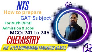 NTS GATSubject Chemistry MCQs 241 to 245 [upl. by Anayi]