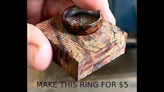 How to Make Wood and Copper Wedding Rings  Easy Woodworking Project [upl. by Wonacott]