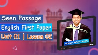 Unit 01  Lesson 02  Seen Passage  English First Paper  HSC  Admission [upl. by Teraj]