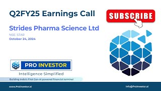 Strides Pharma Science Ltd Q2FY25 concall stridespharma star [upl. by Reynold115]