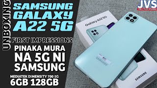 Samsung Galaxy A22 5G Unboxing and First Impressions  Filipino  Mediatek Dimensity 700 6GB 128GB [upl. by Dreyer]