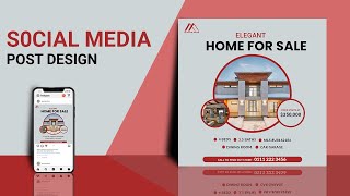 Simple Social Media Post Design  Real Estate Banner  Instagram Banner Design In Adobe Photoshop [upl. by Hutchins]