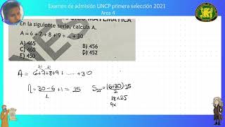 Examen de admision primera selección UNCP 2021 area 4 [upl. by Jac]