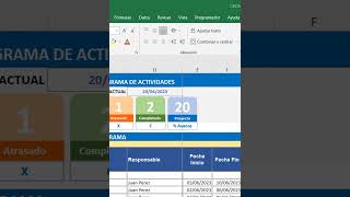 Cronograma de Actividades excel exceltutorial exceltips [upl. by Giah379]