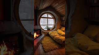 Snowy Retreat Cozy Fireside Ambiance for Sleep Study Relaxation and Meditation sleeping [upl. by Nenerb]