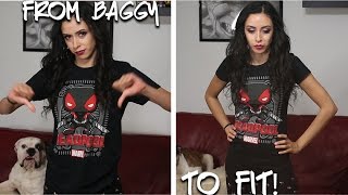 How to Resize a TShirt Altering a Shirt From Baggy to Fitted [upl. by Missak141]