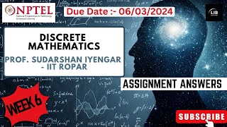 Discrete Mathematics week 6 assignment answers  NPTEL 2024 JanApril  Learn in brief [upl. by Kred]