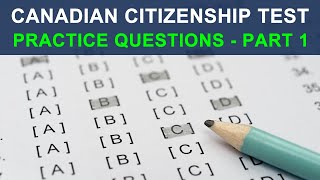 CANADIAN CITIZENSHIP TEST  PRACTICE QUESTIONS  PART 1 [upl. by Nerrak]