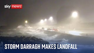 Storm Darragh makes landfall in UK 7 December 2024 [upl. by Ynittirb]