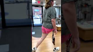 Walking with a Hip Disarticulation Prosthesis  Haley [upl. by Aleakim639]