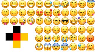 65 Smileys  65 Gesichter  auf Deutsch  Emoji  Übersetzung in den Untertiteln [upl. by Lenee622]