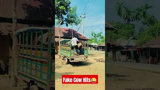 Fake Cow Hits On Rear Of Votvoti Pranks Video In Public part20 shorts emtiazbhuyan Playcow [upl. by Aihsercal]