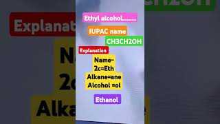 Ethyl alcohol iupac name ethanol organic chemistey [upl. by Laflam403]