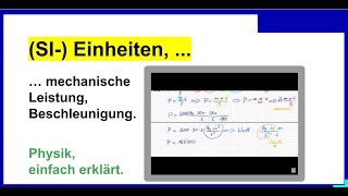 Beschleunigung Physik mechanische Leistung PKW beschleunigen wie viel kW SIEinheiten [upl. by Atram688]