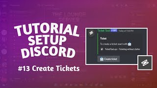 Cara setup Ticket Tool  Tutorial Discord 13 OUTDATE [upl. by Desdemona]