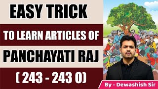 Easy Tricks to Learn Article Related To Panchayati Raj  Indian Polity  GK Trick  By Dewashish Sir [upl. by Ellednahc]