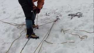 Practicing crevasse rescue and prussics ascent up a rope [upl. by Anilorak]