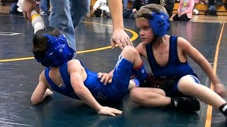 Kids Wrestling K1 ages57 with commentary from the winner [upl. by Eramal]