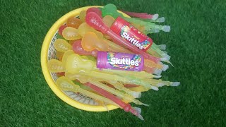 Very yummy skittles candies and big stick jelly [upl. by Nidnal745]