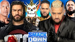 Roman Reigns Cody Rhodes and The Rock vs Solo Sikoa Jacob Fatu and Tama Tonga WWE Smackdown match [upl. by Iat]