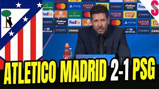 ⚽️ DIEGO SIMEONE en Rueda de prensa  Atlético de Madrid 21 PSG  UEFA Champions League [upl. by Adnwahs]