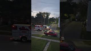 Kitchener fire department new pumper 15 on scene of alarms on brybeck crescent part 1 [upl. by Alyehc]