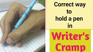 How to hold pen in writers cramps  writers cramp exercises in hindi [upl. by Allista]