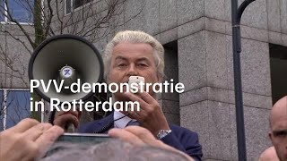 Honderden mensen bij PVVdemonstratie in Rotterdam  RTL NIEUWS [upl. by Peednas]