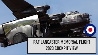 RAF Memorial Flight Lancaster Bomber cockpit view flying over Derwent Dam Derbyshire 2023 [upl. by Victor910]