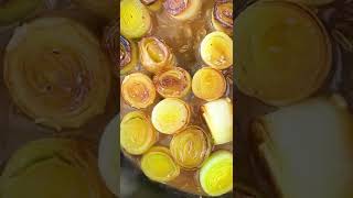 Miso Braised Leeks  Leeks Cooking  Shorts [upl. by Retsbew]