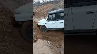 Rescue UAZ stuck on sand off road race track [upl. by Llednil253]