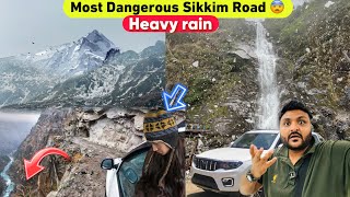 Barish amp Fog ne kiya Road ka bura haal  Most Dangerous North Sikkim Road journey 😨 [upl. by Mairim]