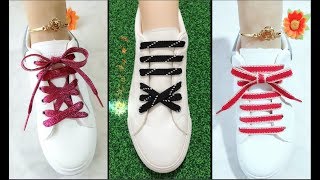 LACE SHOES  15 cool ideas how to tie shoe laces  Creative Ways to fasten Shoelaces [upl. by Sorcha]