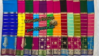 Pure Mysore silk sareesSilk Mark certifiedPrice15999120gsm thicknessOrder no 9000949464 [upl. by Ailahtan]