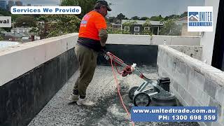 How To remove liquid waterproofing membrane and Waterproofing Sheet Membranes from concrete floor [upl. by Nydnarb]