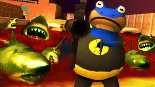 BAT FROG vs ZOMBIE SHARKS  Amazing Frog Halloween Update  Part 161  Pungence [upl. by Larual152]