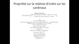 Cardinalité partie 9  Propriété sur la relation dordre sur les cardinaux [upl. by Noiro]