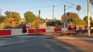 e park ave railroad crossing san ysidro ca san diego trolley siemens s700 [upl. by Ennayhc701]