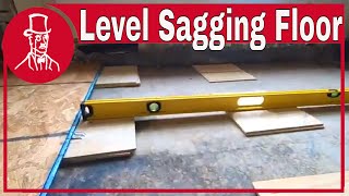 How to level sagging floor in old house using shims not floor leveler in home renovation [upl. by Sabrina]