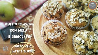 🇮🇹 MUFFIN AVENA MELA E CIOCCOLATO  no burrolatteglutine 🇬🇧 OATMEAL APPLE AND CHOCOLATE MUFFIN [upl. by Hadeehsar]